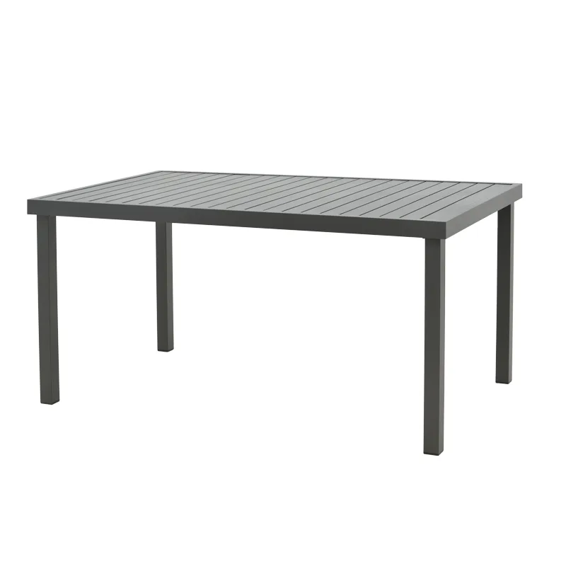 Τραπέζι Kliton pakoworld αλουμινίου ανθρακί 150x80x74εκ - PAKO WORLD - 288-000007