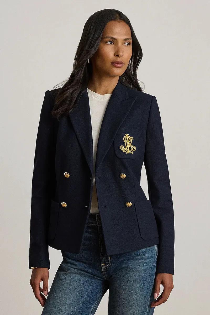 Lauren Ralph Lauren σταυρωτό σακάκι βαμβακερό με ελαστάν