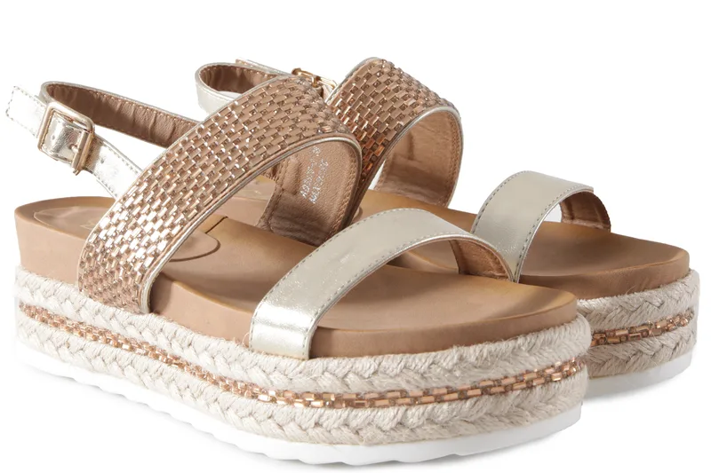 Πλατφόρμες Feng Shoe Με Στρας AD8876-3-GOLD Γυναικείο