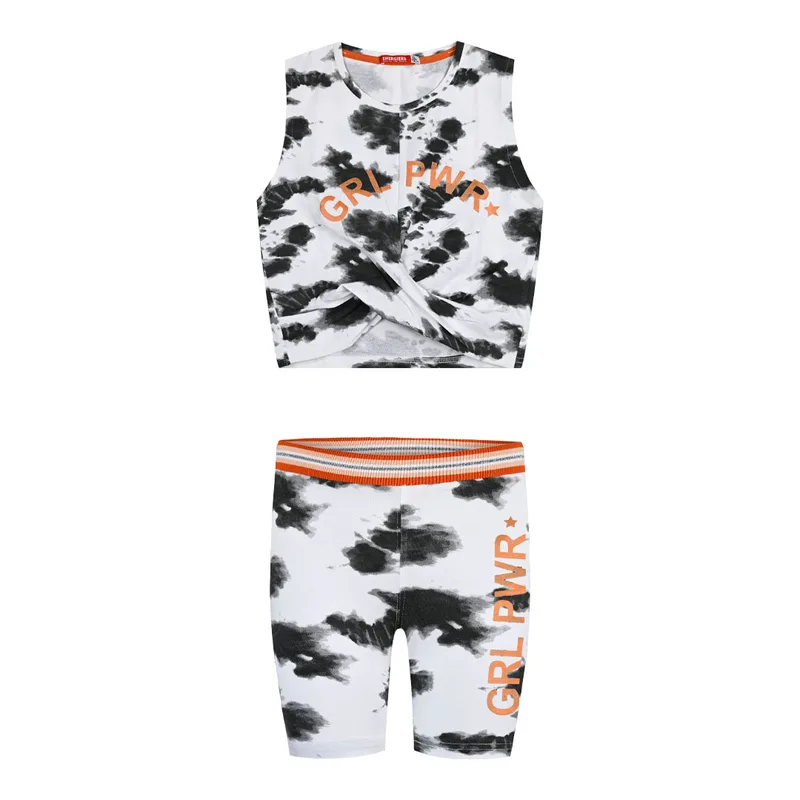 Παιδικό σετ 2 τεμάχια tie dye με τύπωμα για κορίτσι | ΜΑΥΡΟ