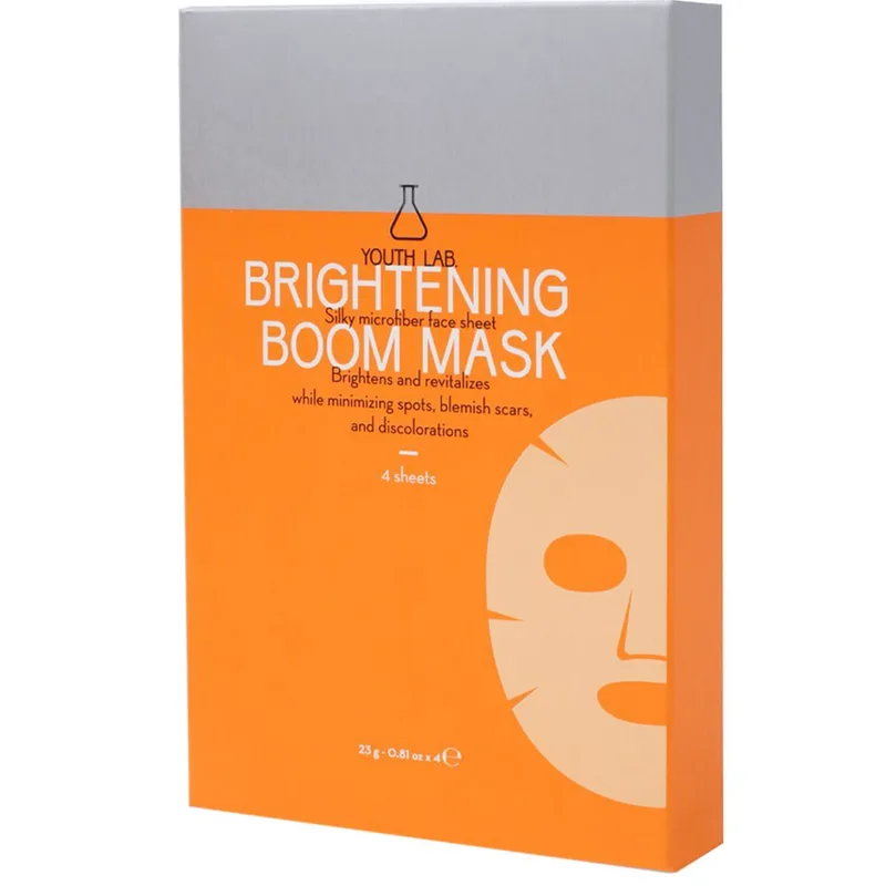 Youth Lab Brightening Boom Sheet Mask Εμποτισμένη Υφασμάτινη Μάσκα Προσώπου με Λευκαντική, Αναπλαστική & Ενυδατική Δράση για Λάμψη 4x23g