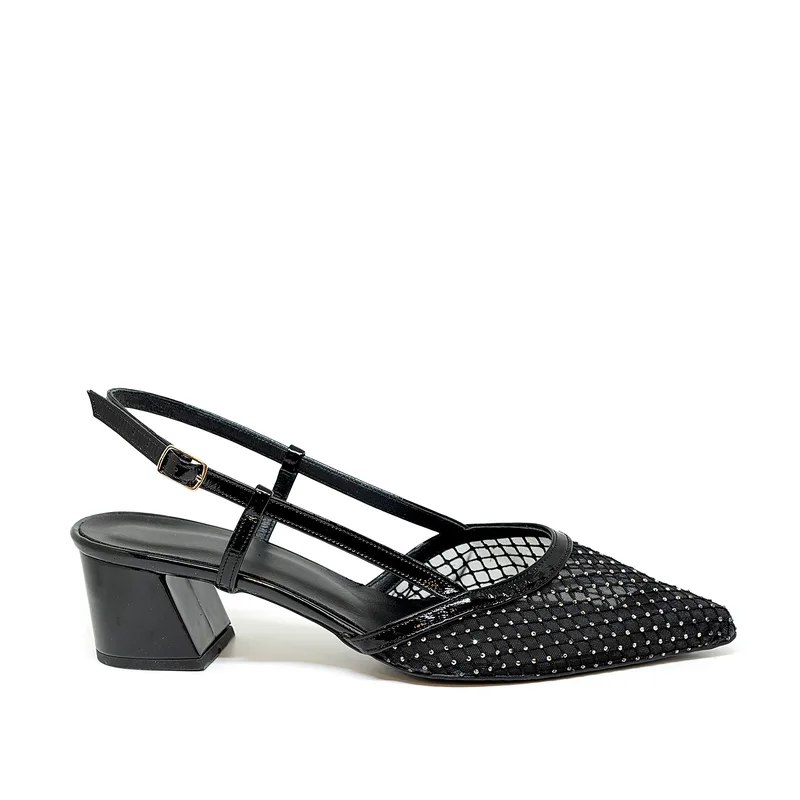 Bigshoes MX22137-01 Δερμάτινη Γόβα Μαύρο 5.5cm