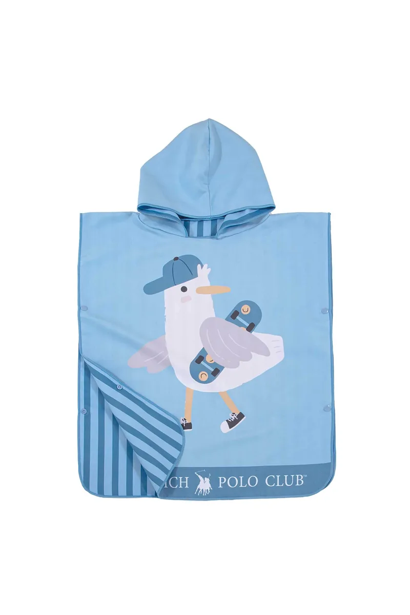 Greenwich Polo Club παιδικό πόντσο θαλάσσης με print και κουκουλα "4177" - 220708504177 Μπλε