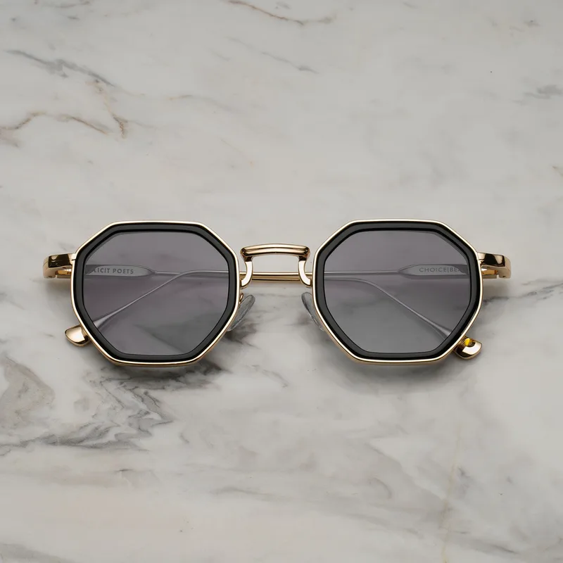 BEX A17EP4 - BEX - GOLD & BLACK - GRADIENT GRAY Sunglasses | Χρυσό & Black | Gradient Gray Shades | Explicit Poets Sunglasses