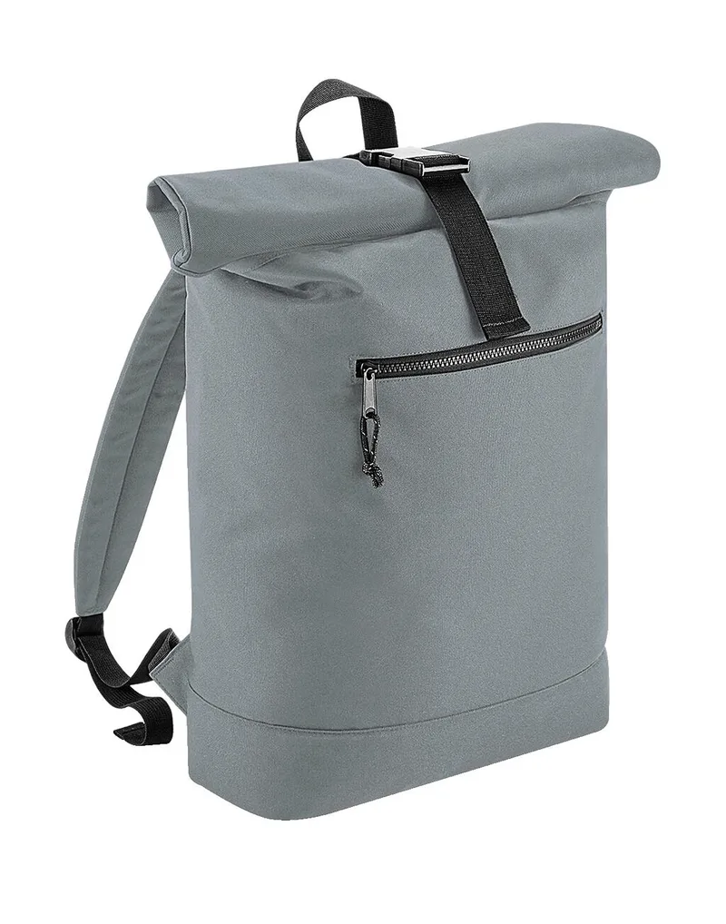 Recycled Roll-Top Backpack Bag Base BG286 Pure Grey