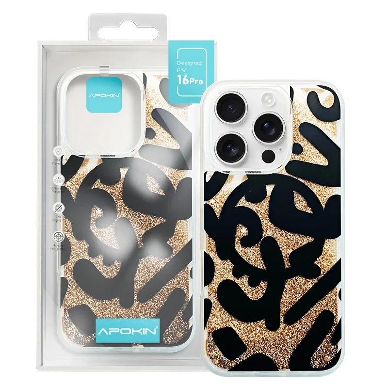 Θήκη Apokin Purpurina Glitter Magsafe Χρυσό Black iPhone 13/14