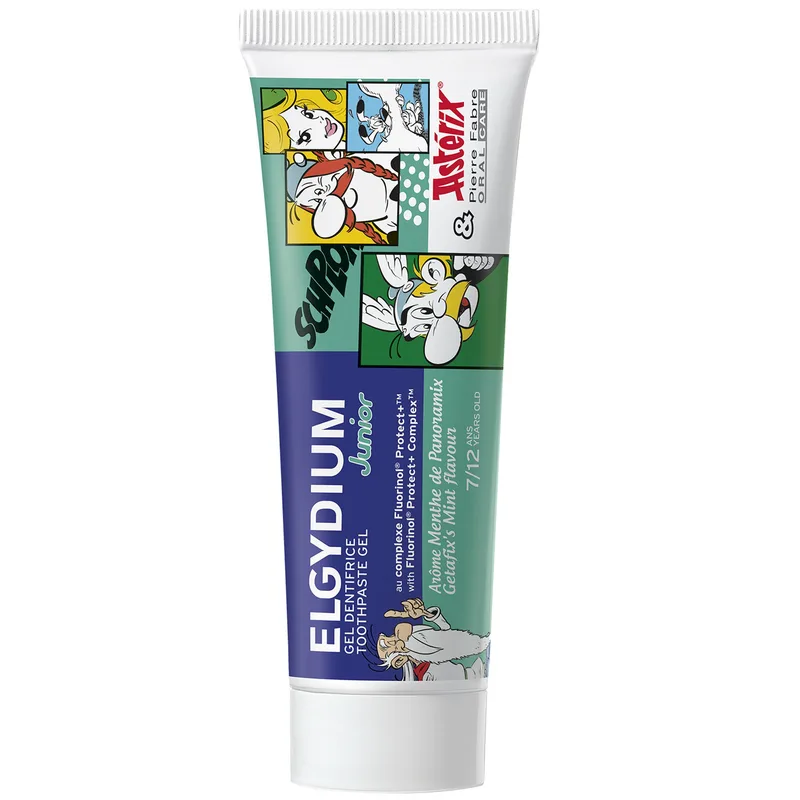 Elgydium Gel Dentrifice Asterix Junior Toothpaste Οδοντόκρεμα με Απαλή Γεύση Μέντας για Παιδιά Ηλικίας 7 Έως 12 Ετών 50ml