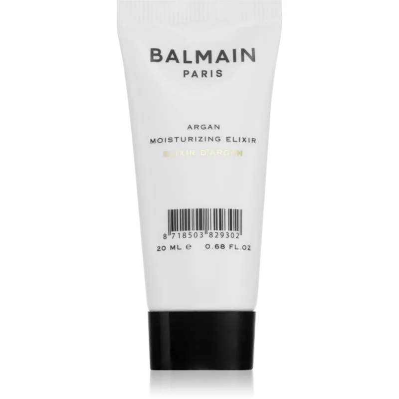 Balmain Hair Couture Argan ελαιώδες ελιξίριο για λαμπερά και λεία μαλλιά συσκευασία ταξιδίου 20 ml