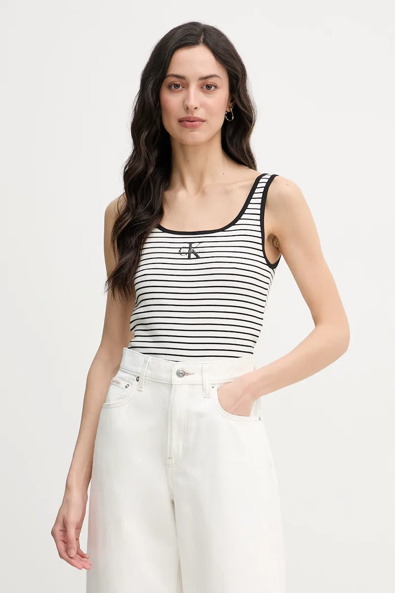 Calvin Klein Jeans Τοπ γυναικείο βαμβακερό με ελαστάν