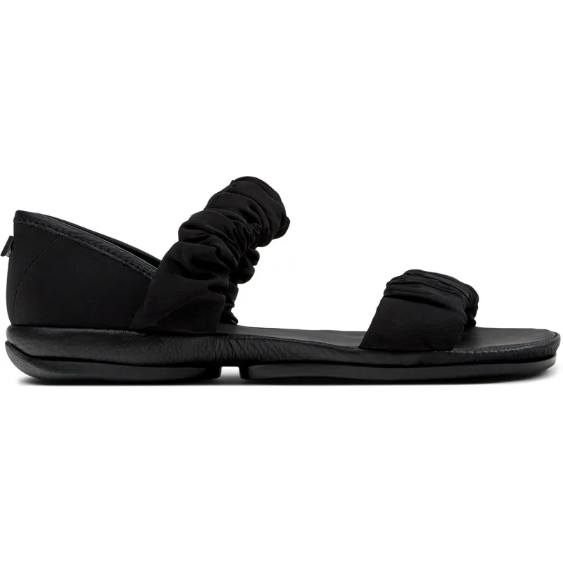 CAMPER Right - Πέδιλα Για Γυναικεία - Μαύρο, Μέγεθος 38, Cotton fabric/Smooth leather