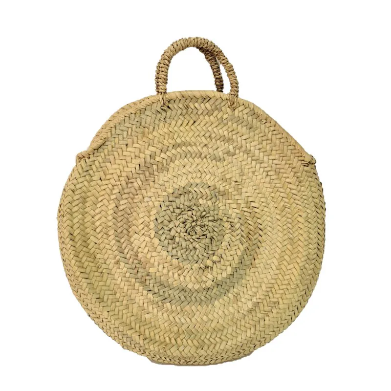 Χειροποίητη ψάθινη τσάντα Circle 43x43/53εκ