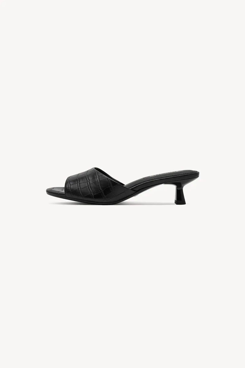 Tamaris γυναικεία mules με κροκό σχέδιο - 1-27218-46 Μαύρο Γυαλιστερό