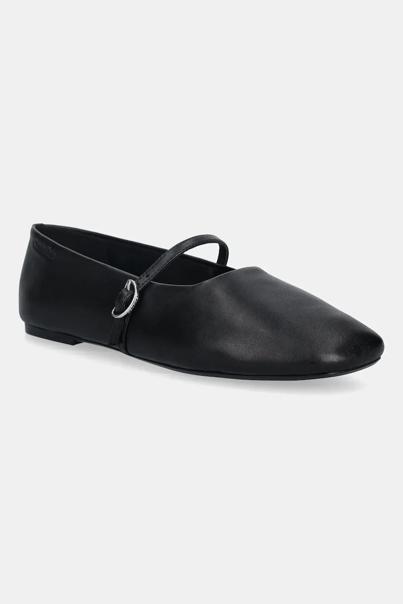 Δερμάτινες μπαλαρίνες Calvin Klein OBLIQUE BALLERINA MJ LTH HDW