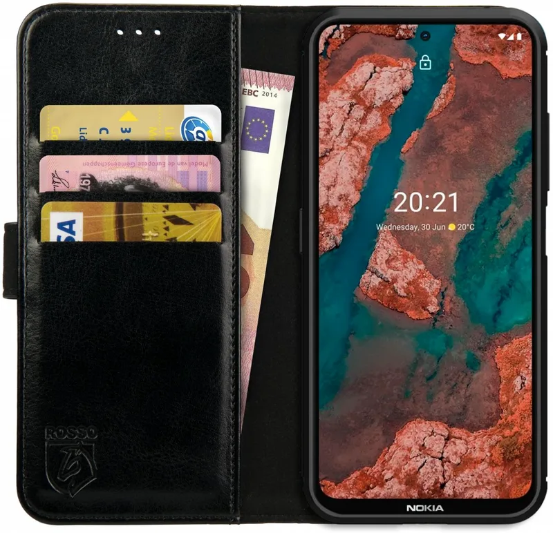 Κόκκινο Element PU Θήκη Πορτοφόλι Nokia X20 / X10 - Black (8719246312625)