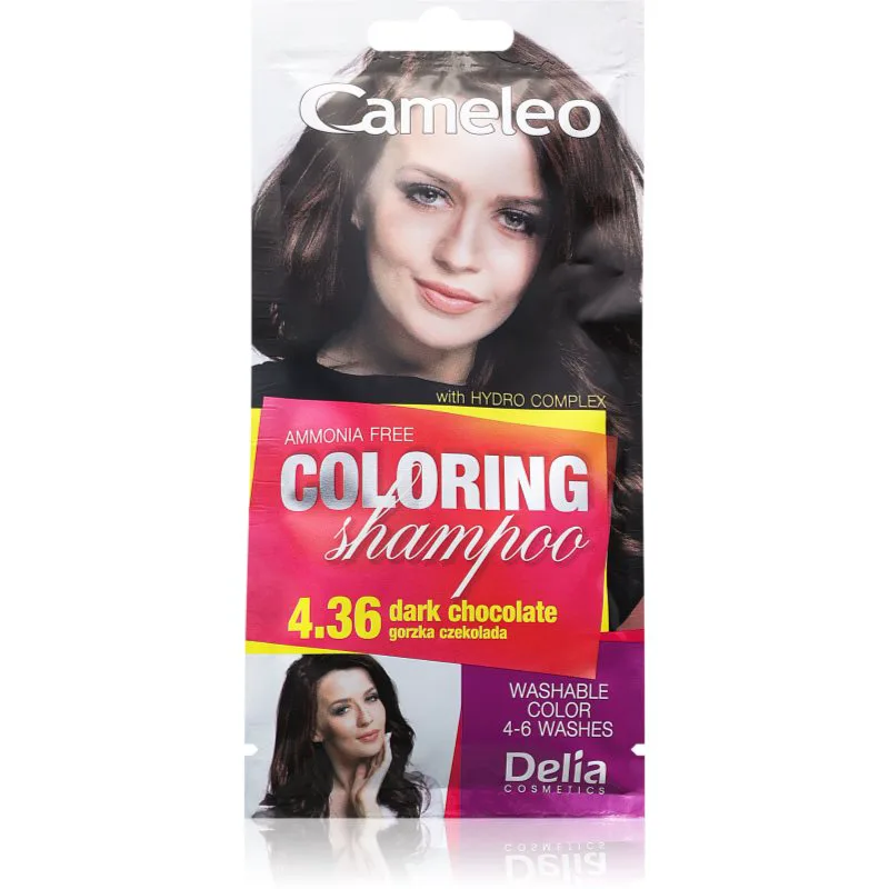 Delia Cosmetics Cameleo Coloring Shampoo σαμπουάν με χρώμα για τα μαλλιά απόχρωση 4.36 Dark Chocolate 40 ml