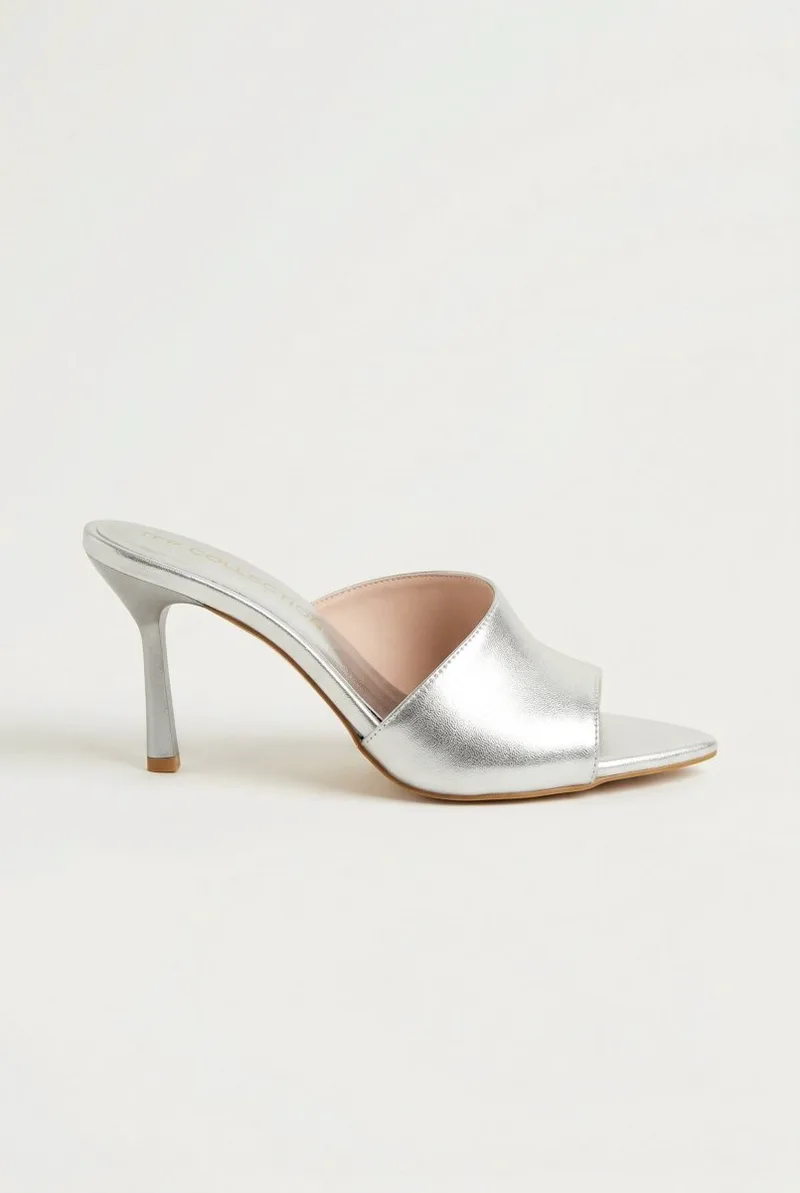 TFP Stiletto Mules - 728 - Silver Metallic
