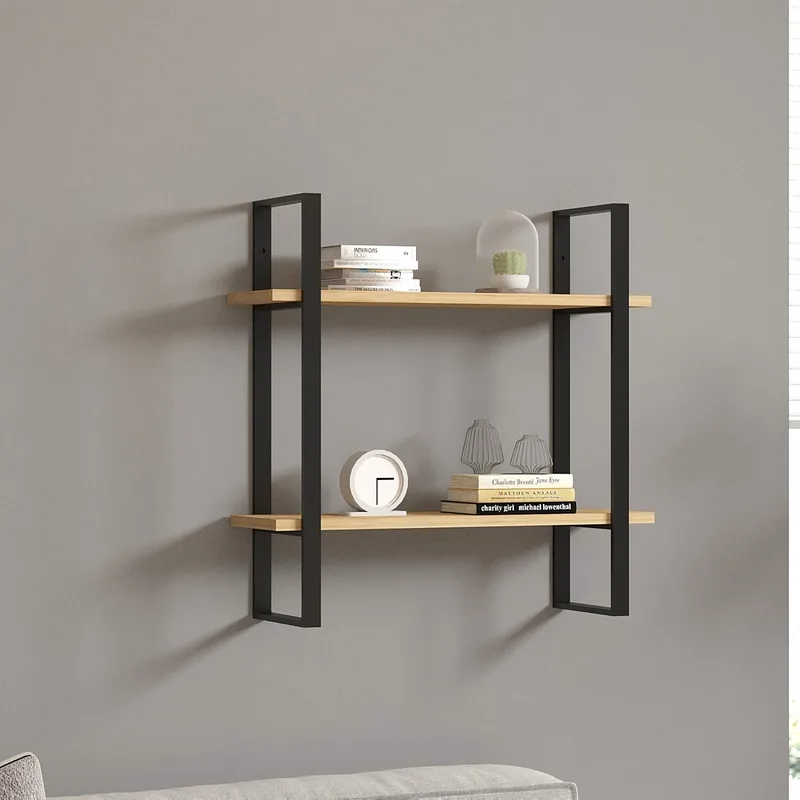 Ράφι Τοίχου Buba - Sapphire Oak, Black 495Sse1107 (70x70x22)