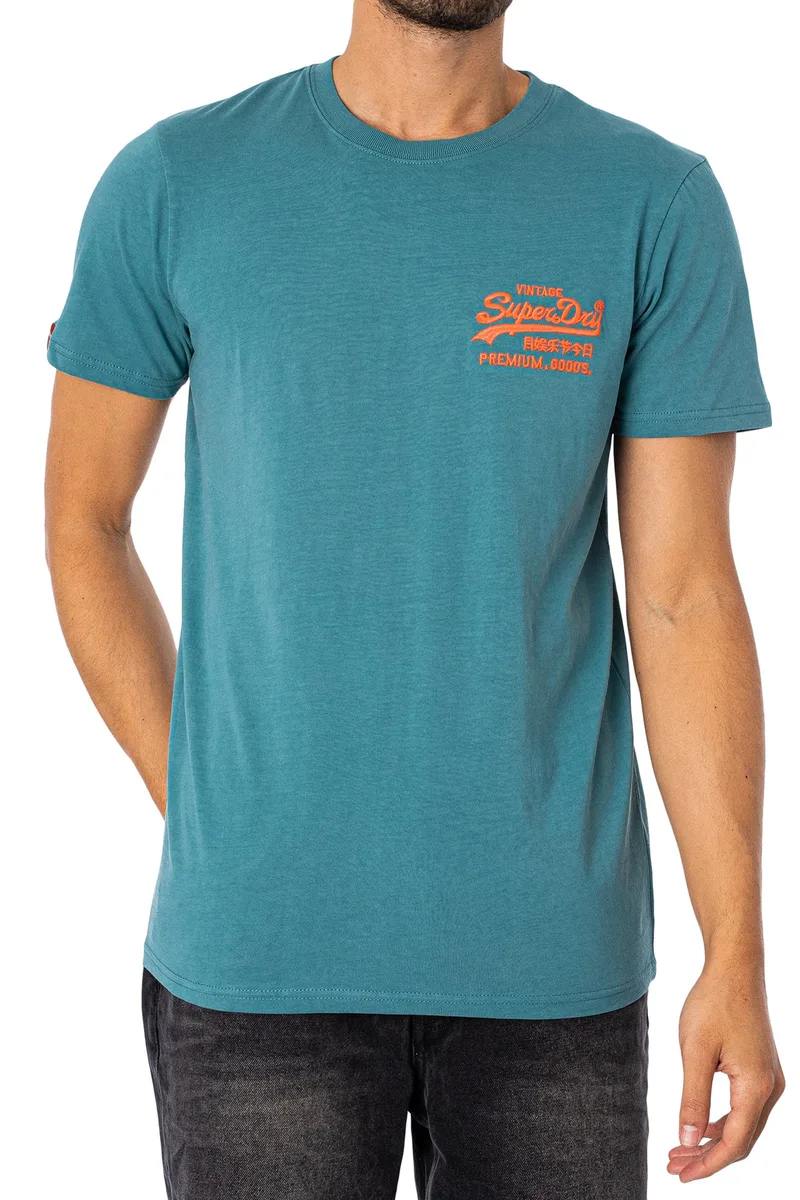 Μπλούζα Κοντομάνικη Superdry D2 Ovin Vintage Vl Neon M1011478A-9HF Ανδρικό