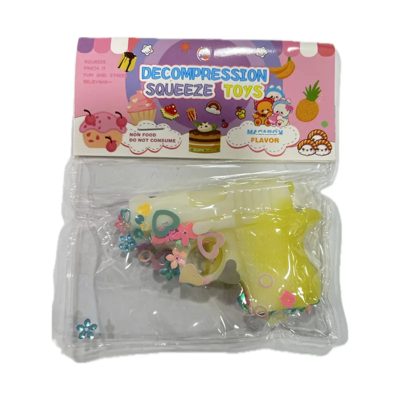 Antistress Pinch Squishy με Strass Περίστροφο Κίτρινο 7x5.5cm