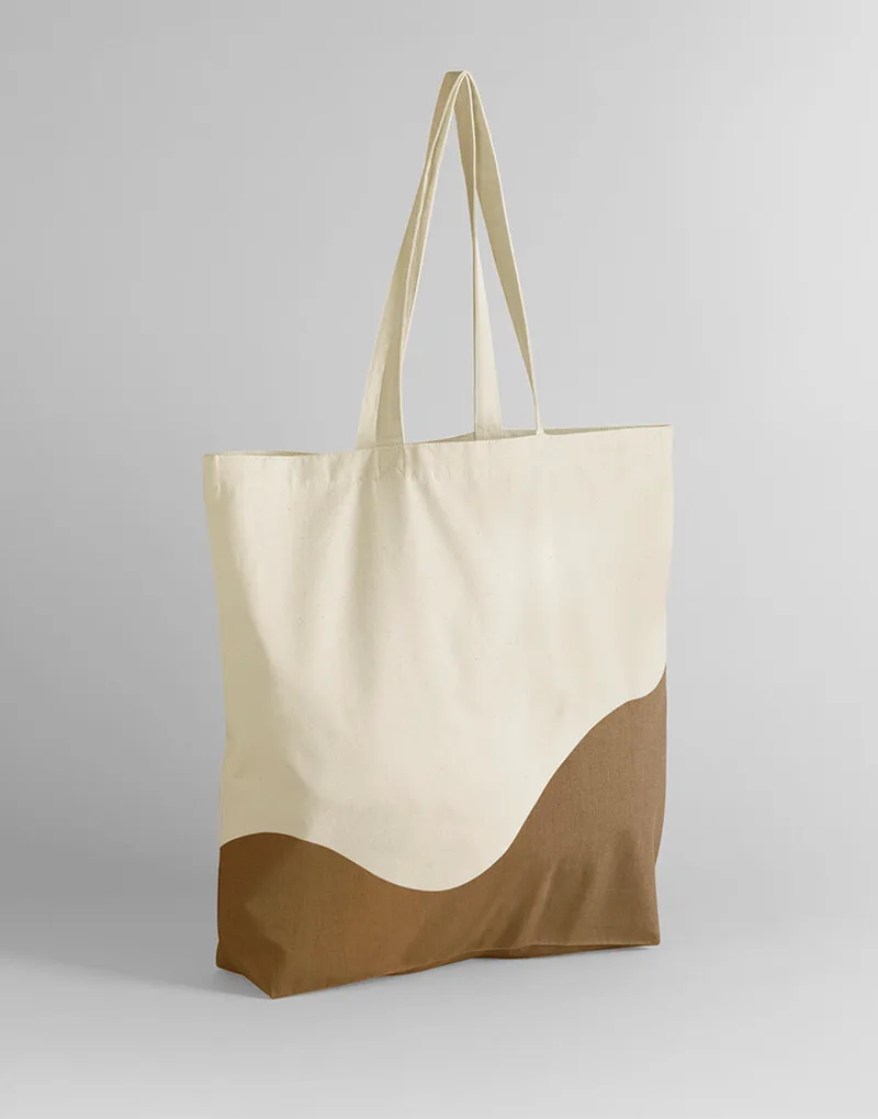 Τσάντα Maxi Tote W235 Westford Mill Organic Cotton Wave Print Natural/Caramel