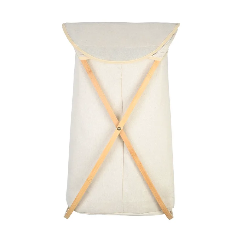 Estia Καλάθι Άπλυτων Bamboo Essentials 40X40X70Cm Με Θήκη Πολυεστέρα Πτυσσόμενο Μπεζ