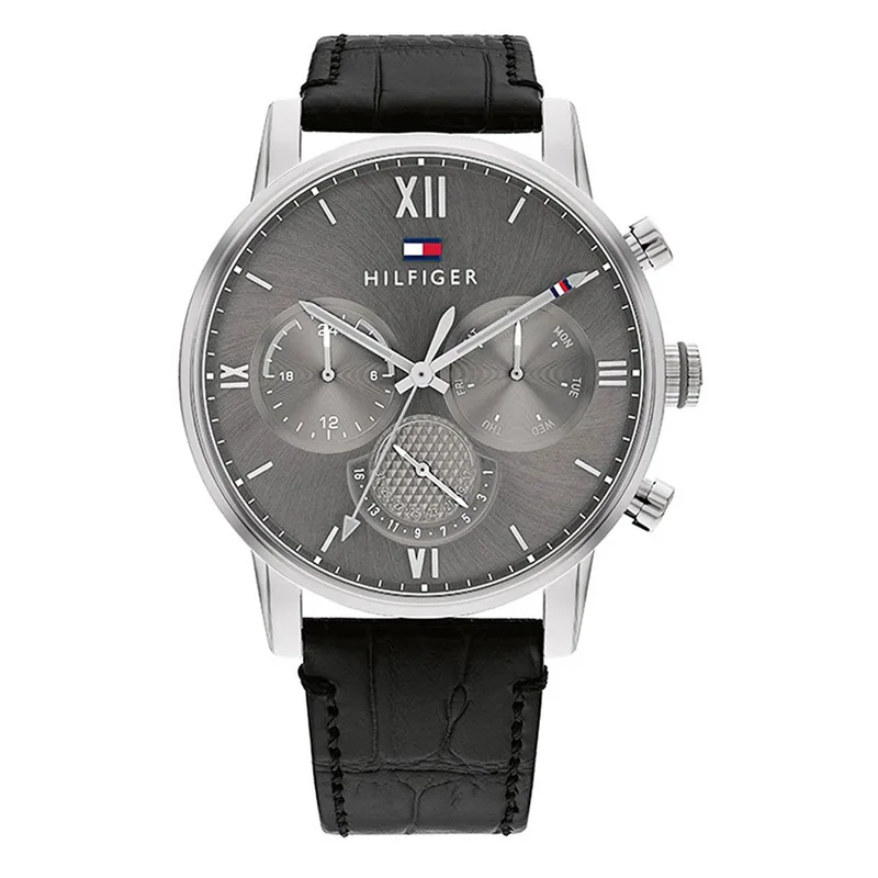TOMMY HILFIGER Sullivan Black Leather Strap 1791883