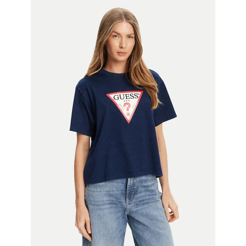 Guess Jeans T-Shirt W5GI20 KCTG1 Σκούρο μπλε Regular Fit