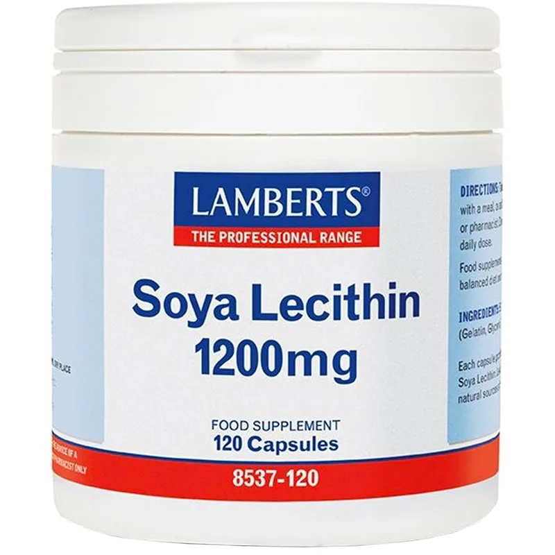 Lamberts Soya Lecithin Συμπλήρωμα Διατροφής Λεκιθίνης Σόγιας για τη Διατήρηση της Φυσιολογικής Ηπατικής Λειτουργίας 1200mg, 120caps