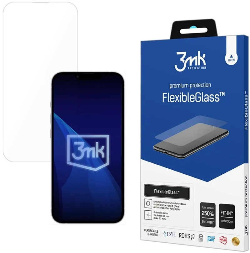 Hybrid Glass iPhone 17e / 16e / 14 / 13 / 13 Pro 3MK Premium Flexible Glass Αντιχαρακτικό Υβριδικό Προστατευτικό Οθόνης 0.3mm (5903108570411)