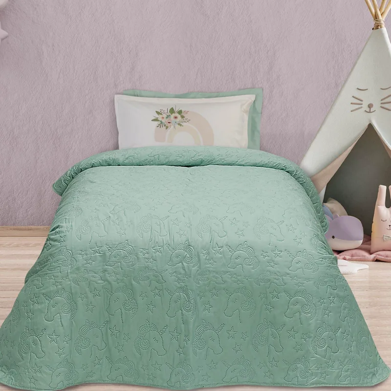 Κουβερλί Microfiber Μονό 160x240εκ. Kid Line 4861 Μέντα Das Kids (Ύφασμα: Microfiber, Χρώμα: Μέντα) - DAS KIDS - 402009104861