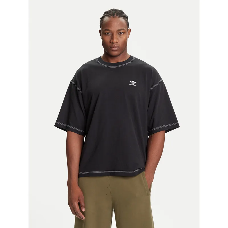 adidas T-Shirt Trefoil Essentials JW0971 Μαύρο Regular Fit