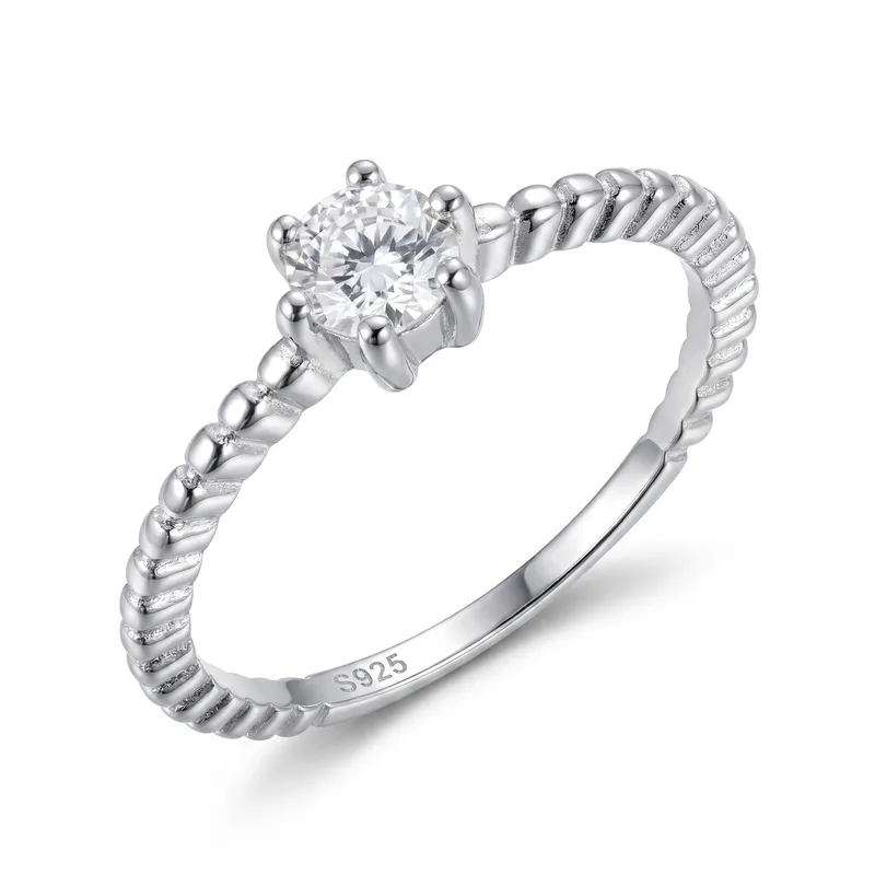 Δαχτυλίδι Moνόπετρο με Moissanite Diamond από Ασήμι DX2802