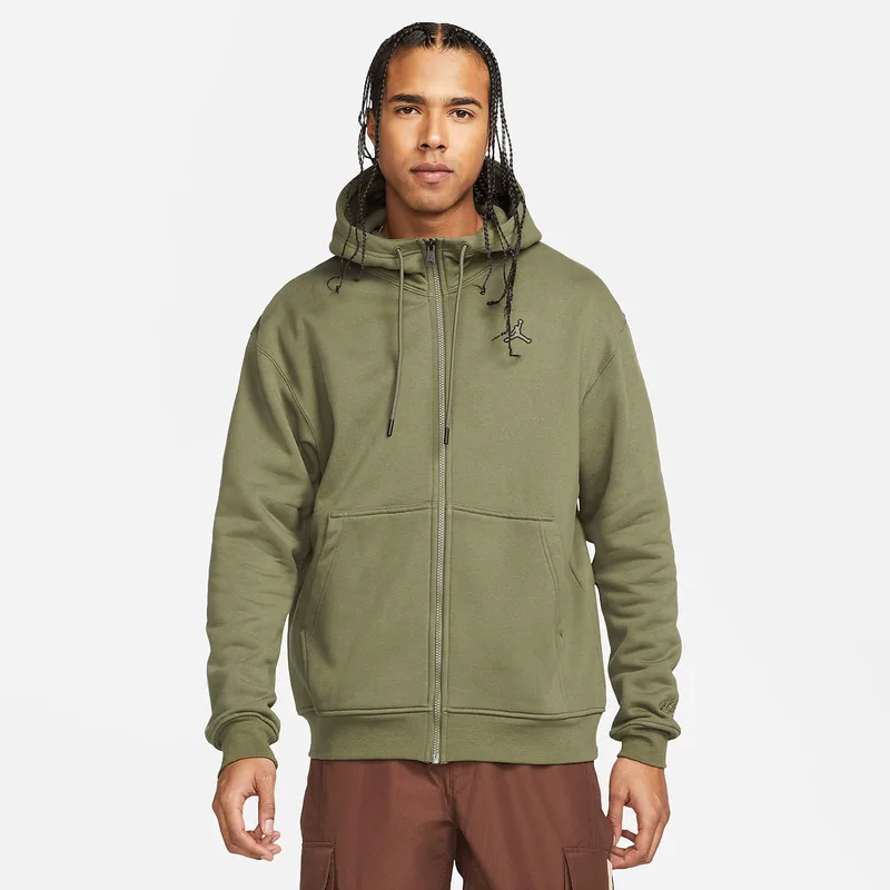 JORDAN ESSENTIALS FLEECE FULL-ZIP HOODIE ΧΑΚΙ