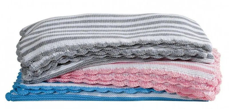 ΠΛΕΚΤΗ ΚΟΥΒΕΡΤΑ ΑΓΚΑΛΙΑΣ ESSENTIAL BABY GREENWICH POLO CLUB 2945 ΛΕΥΚΟ/ΡΟΖ 75X100CM