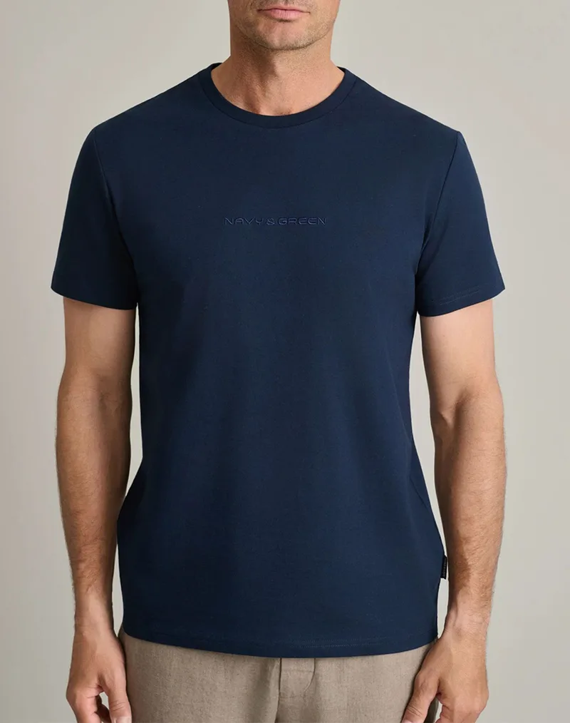 NAVY&GREEN ΜΠΛΟΥΖΑ ΛΑΙΜΟΚΟΨΗ 24MO.022/R-MARINE BLUE DarkBlue