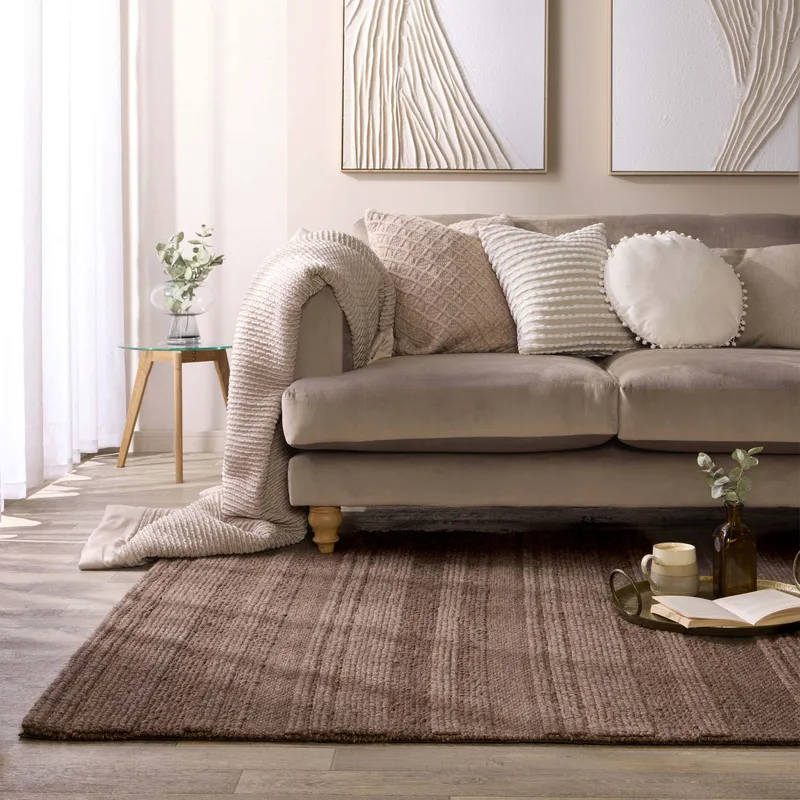 Chunky Knit Rug Brown