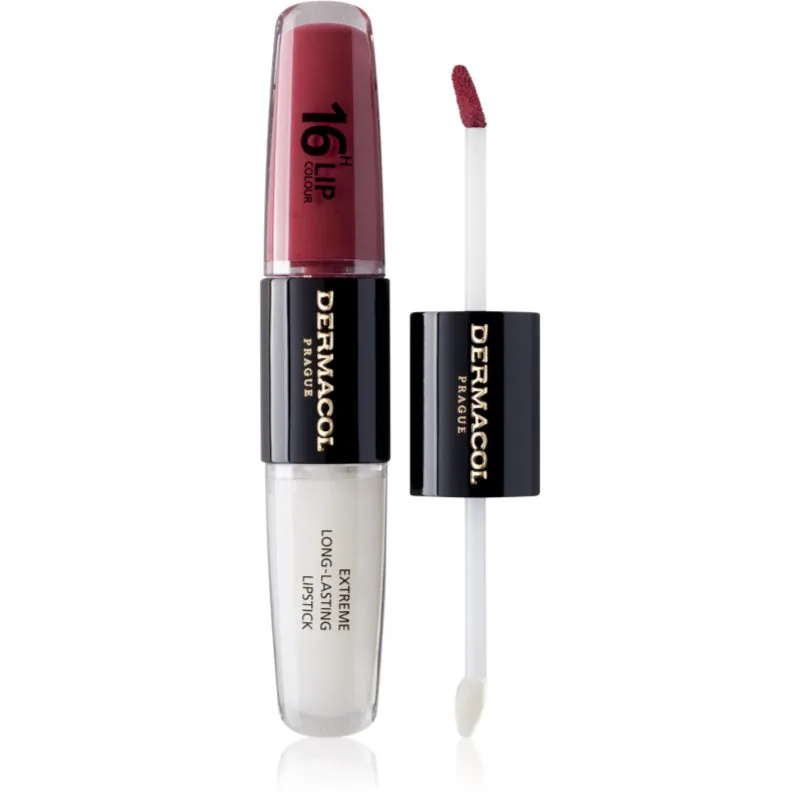 Dermacol 16H Lip Colour μακράς διαρκείας κραγιόν και λιπ γκλος απόχρωση 28 Royal Peony 2x4 ml