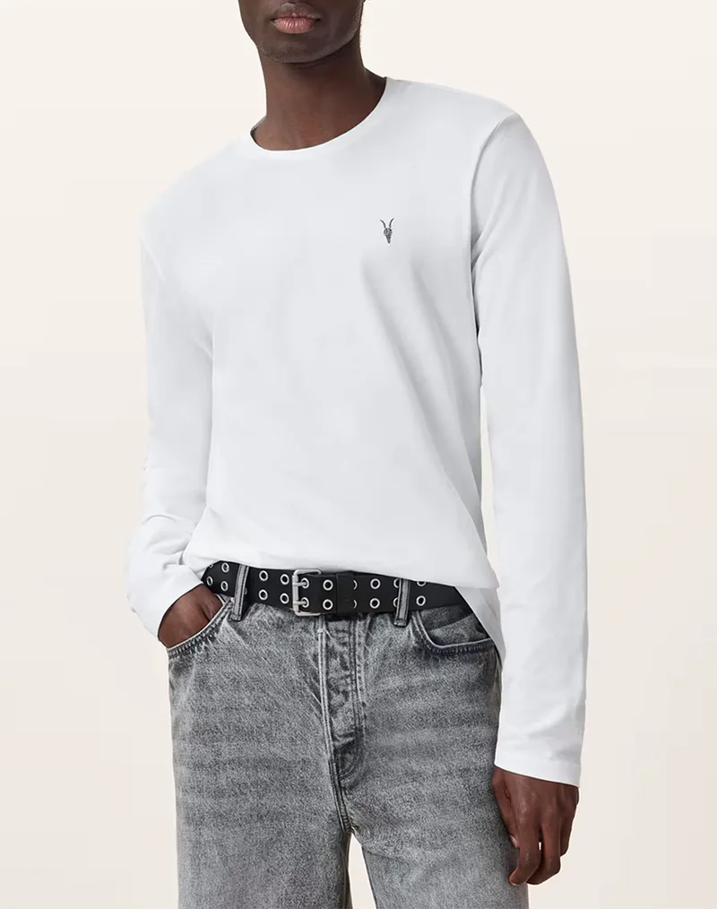 ALL SAINTS BRACE LS CREW M033JB-OPTIC WHITE White