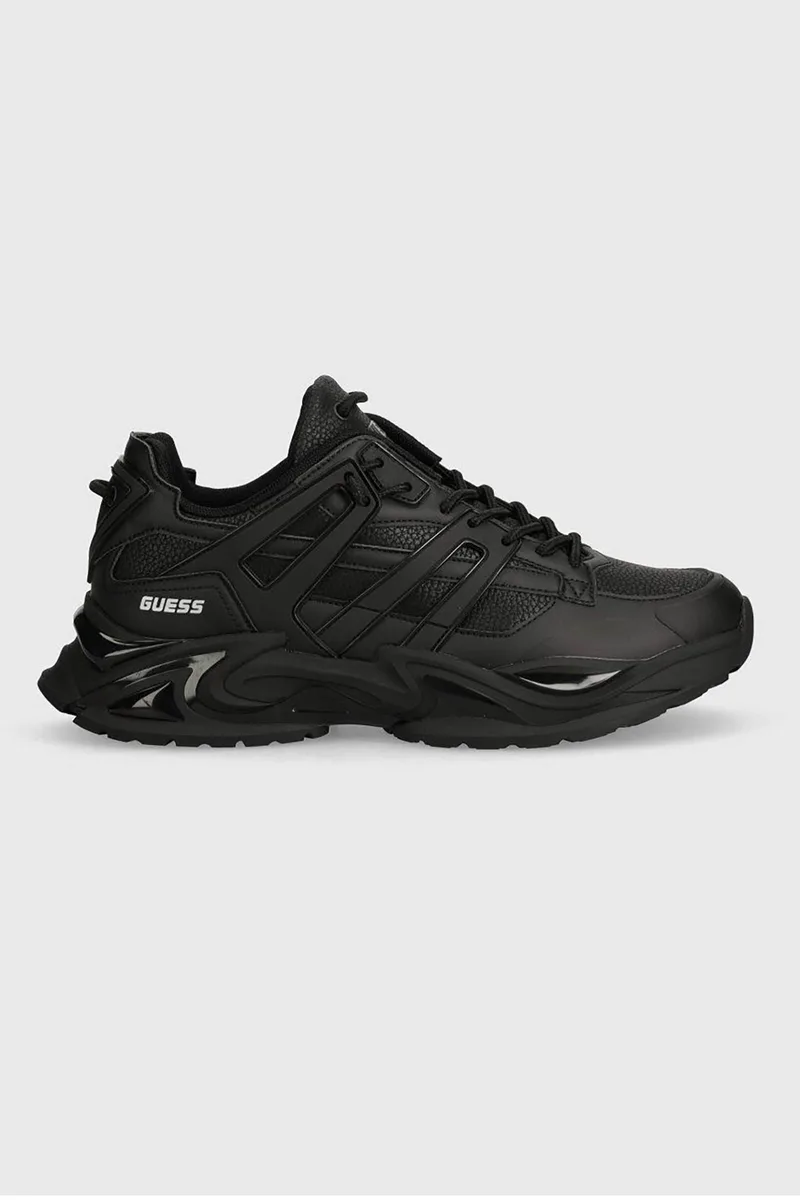 Guess ανδρικά sneakers μονόχρωμα με λογότυπο "Belluno" - FMTBELELE12 Μαύρο