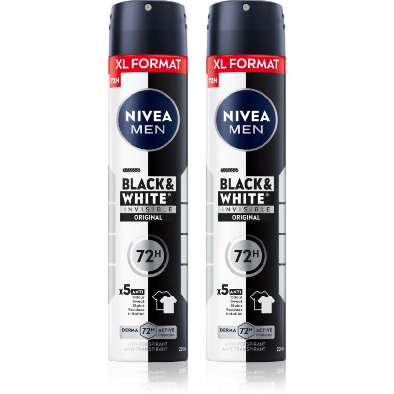 NIVEA MEN Black & White Invisible Original αντιιδρωτικό σε σπρέι επωφελής συσκευασία