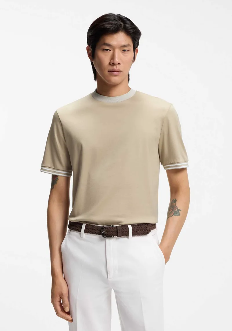 BOSS T Shirt Tessler - 50559667 286 Light Μπεζ