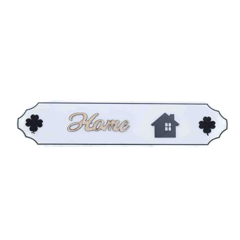 Ξύλινο Κρεμαστό Διακοσμητικό "Home" σε 3 Χρώματα 36x8cm Άσπρο