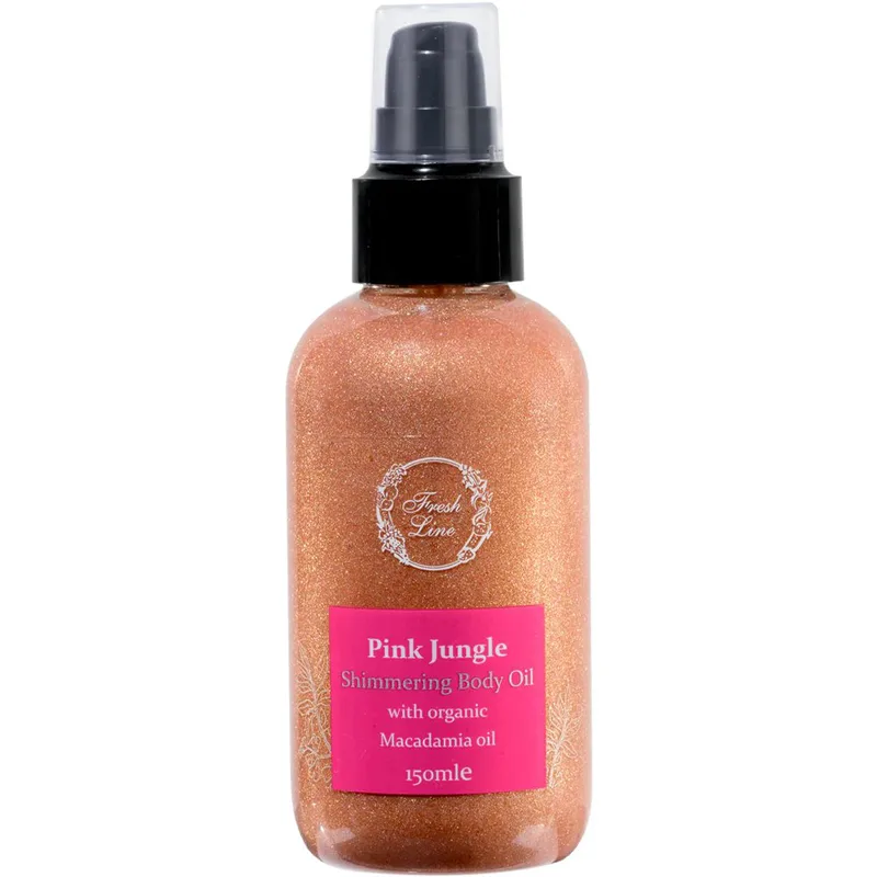 Fresh Line Ροζ Jungle Shimmering Body Oil Ξηρό Λάδι Λάμψης Σώματος για Εξωτική & Φρουτένια Διάθεση 150ml