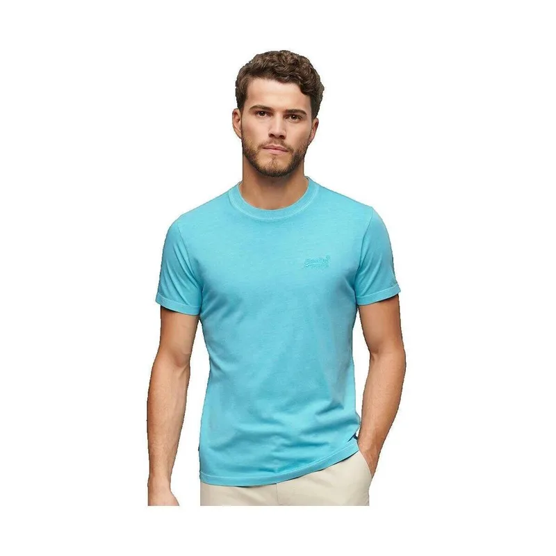 T-shirt με κοντά μανίκια Superdry T-shirt Essential Logo brodé bleu ciel