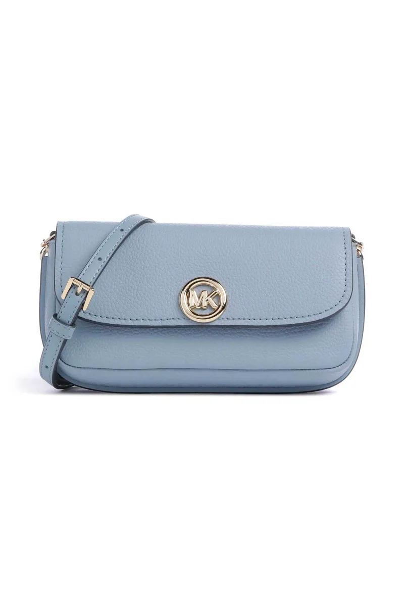 Michael Kors γυναικεία δερμάτινη τσάντα crossbody "Nolita Small" - 32S6GY5C5L Μπλε Ανοιχτό