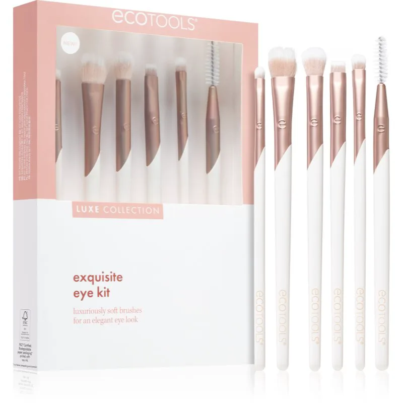 EcoTools Luxe Collection Exquisite σετ με πινέλα για τα μάτια και τα φρύδια 6 τμχ