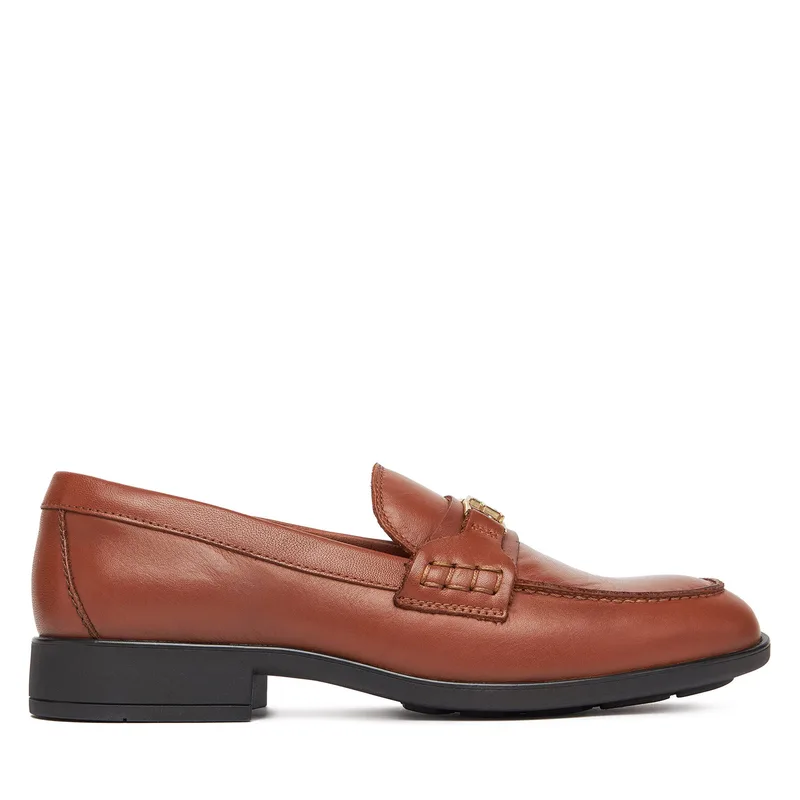 Loafers Tommy Hilfiger Th Logo Leather Loafer FW0FW08705 Καφέ