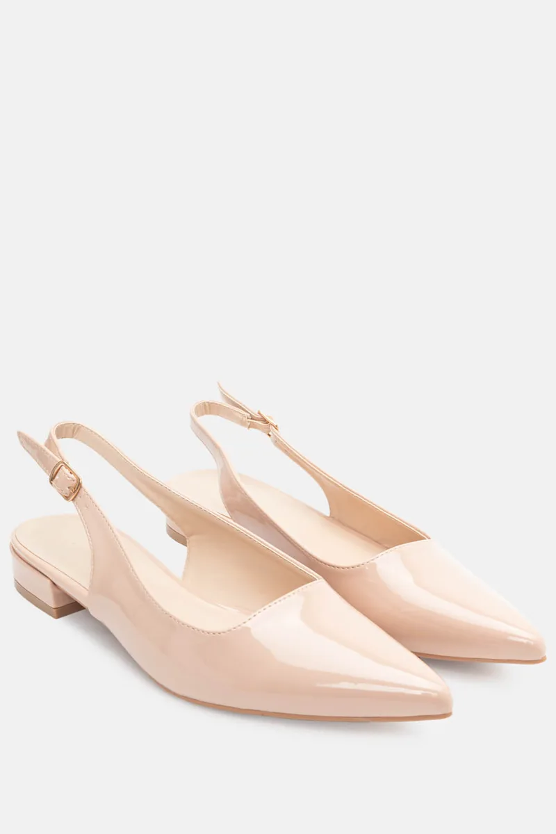 Γοβάκια Λουστρίνι Slingback - Μπεζ