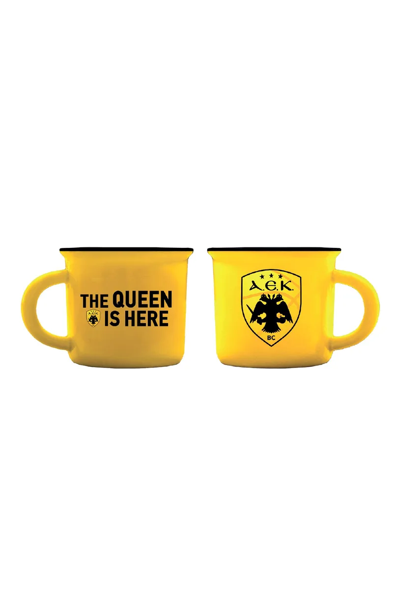 Κούπα espresso: ΑΕΚ Μπάσκετ 1 / κίτρινο The Queen Is Here