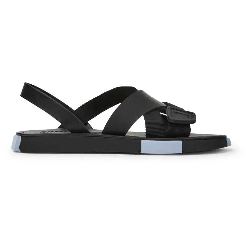CAMPER Set - Πέδιλα Για Ανδρικα - Μαύρο, Μέγεθος 40, Cotton fabric/Smooth leather